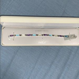 Sterling silver purple & blue bracelet